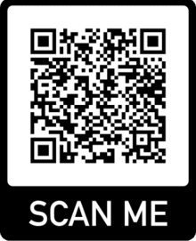 A qr code with the words scan me