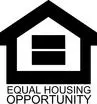 A black and white image of an equal housing opportunity logo.