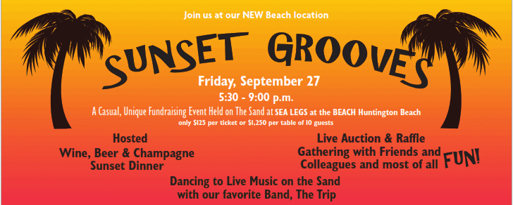 A poster for the sunset groove event.